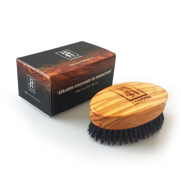 Brosse à cheveux militaire Londres 1541 (bois d’Olive) avec le noir pur soie