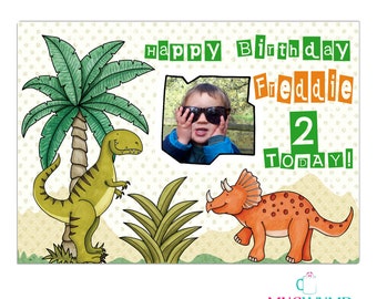 Dinosaur Birthday Card, Personalised Dinosaur Birthday Photo Card, Dinosaur Birthday Card For Little Boy, Mugwump Cards