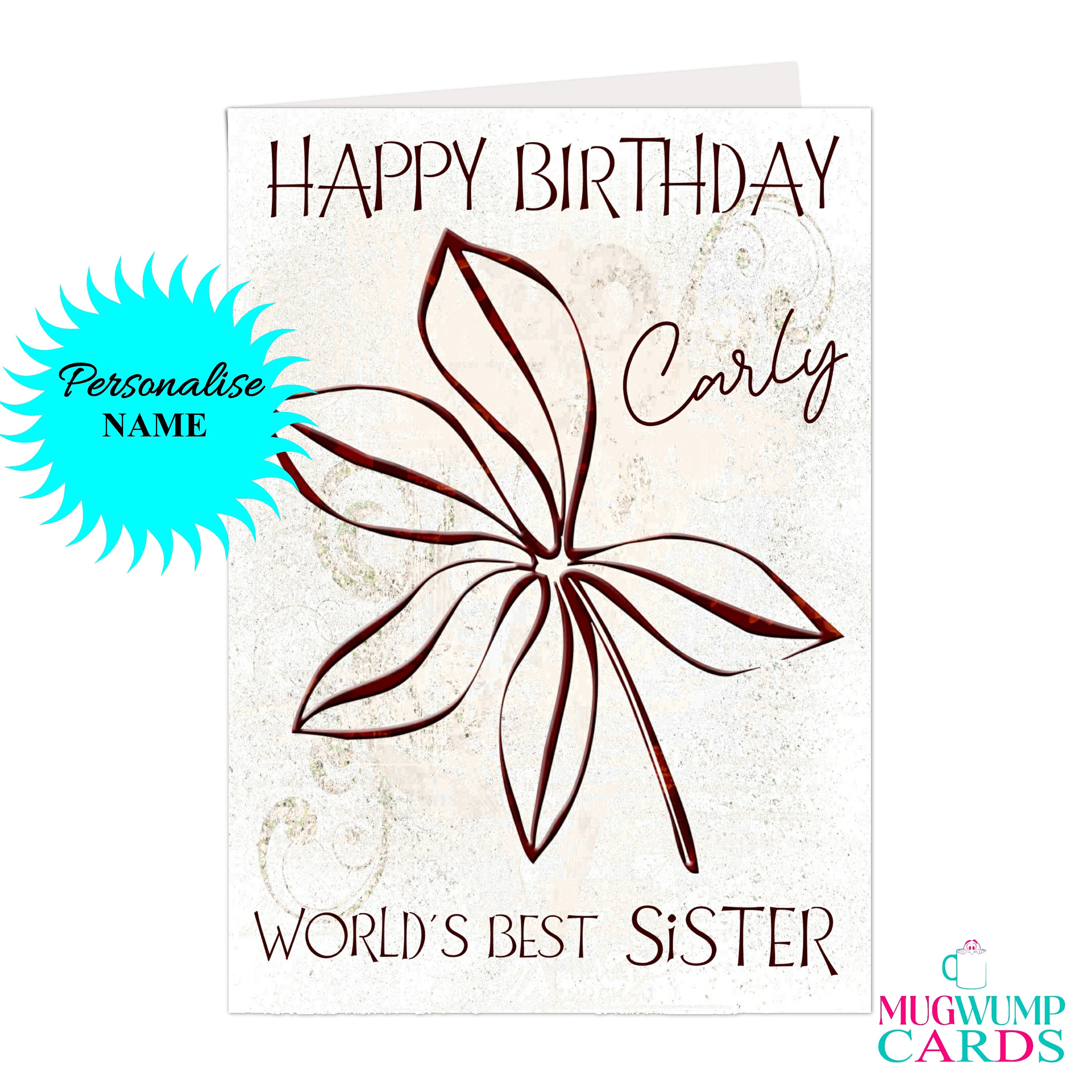 sister birthday card personalised sister birthday card etsy