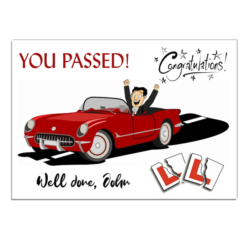 Driving Test Card Personalised Driving Test Pass Card Passed Etsy