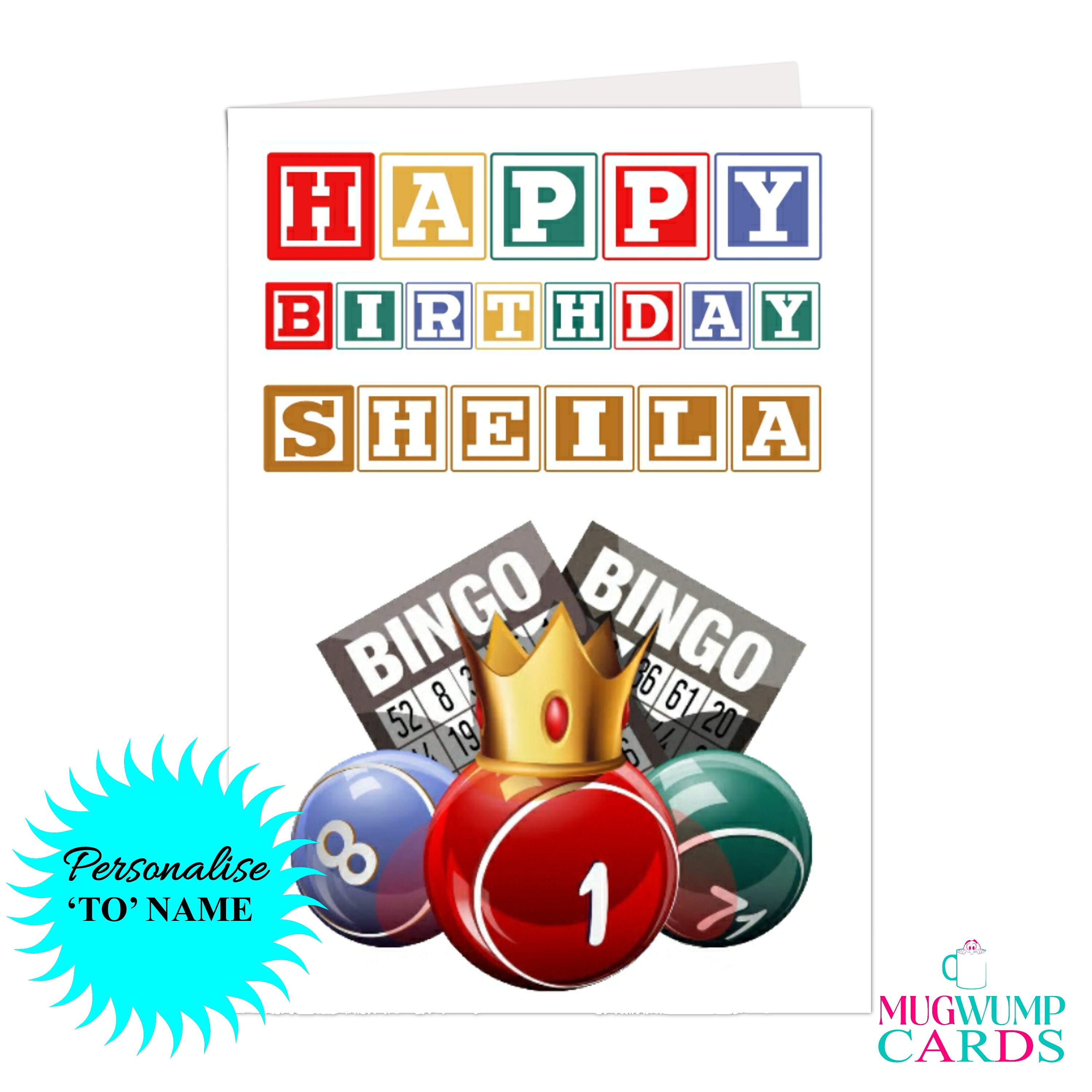 Bingo Birthday Card. Custom Birthday Card. Bingo Card For Etsy
