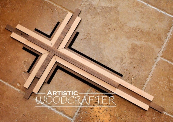 Wood Cross Wall Decor 30 Inch Size Walnut Maple - Wood Crosses Wall Decor Wood Cross Wall Decor 30 Inch Size Walnut Maple - Wood Crosses Wall Decor
