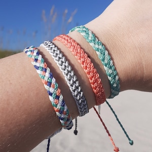 Waterproof Flat Braided Bracelet or Anklet Adjustable Wax Cord