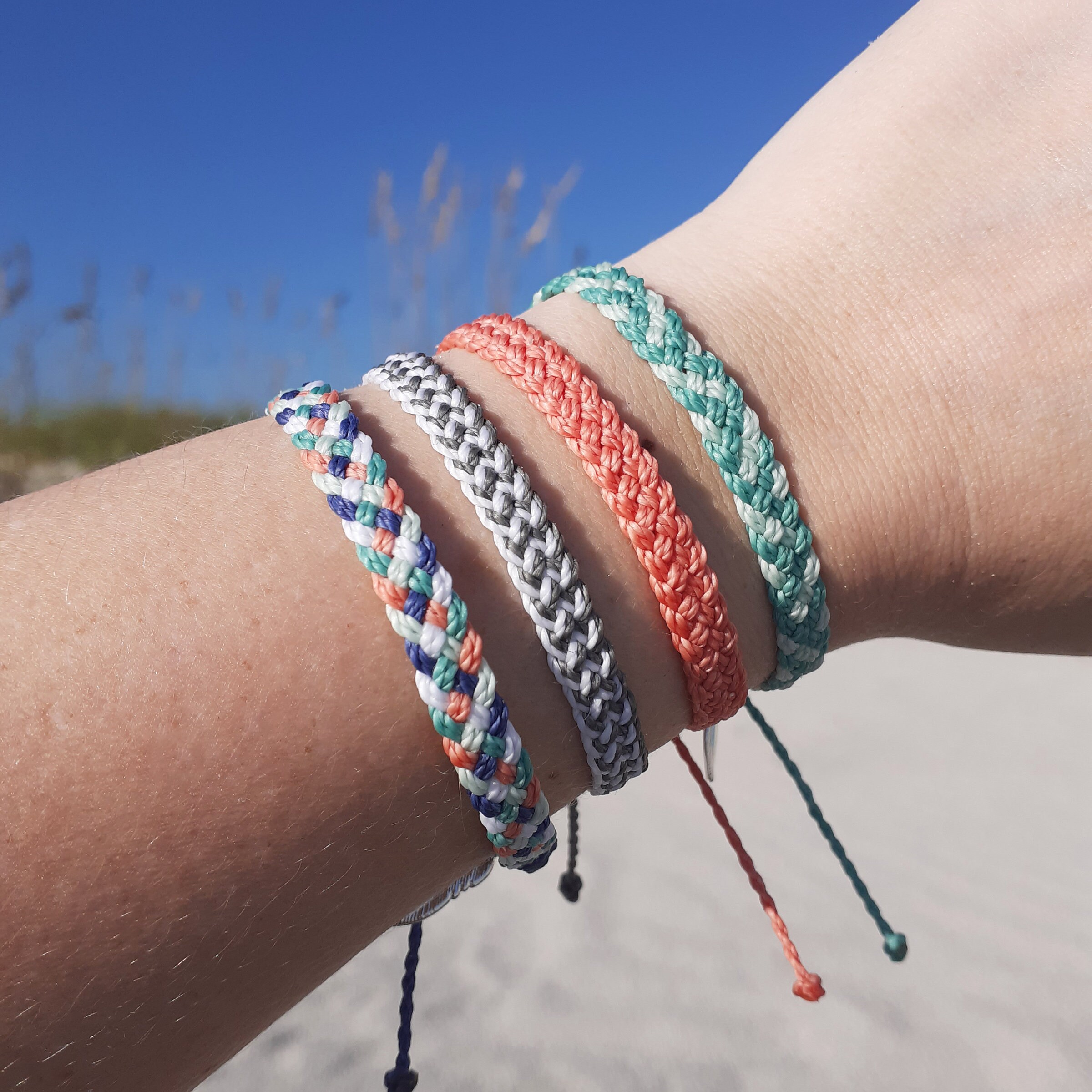 Waterproof Flat Braided Bracelet or Anklet, Adjustable Wax Cord Frien…