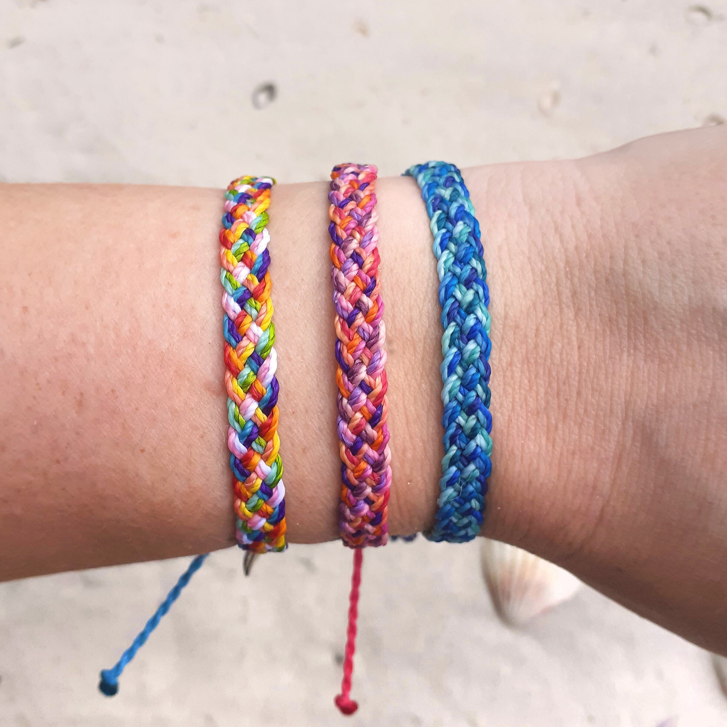 Waterproof Flat Braided Bracelet or Anklet, Adjustable Wax Cord Frien…