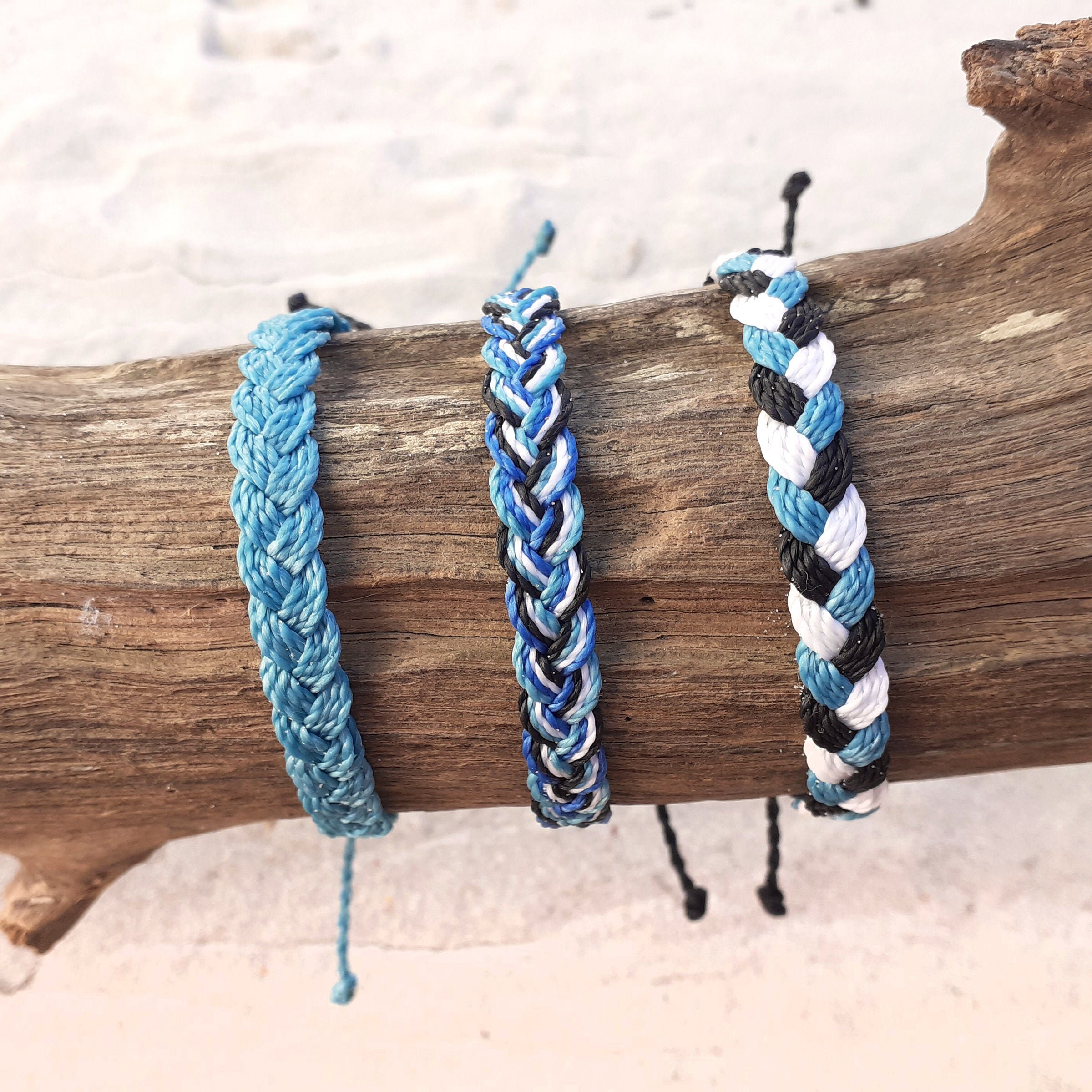 Waterproof Wax Cord Braided Surfer Bracelet or Anklet, Custom Boho Br…