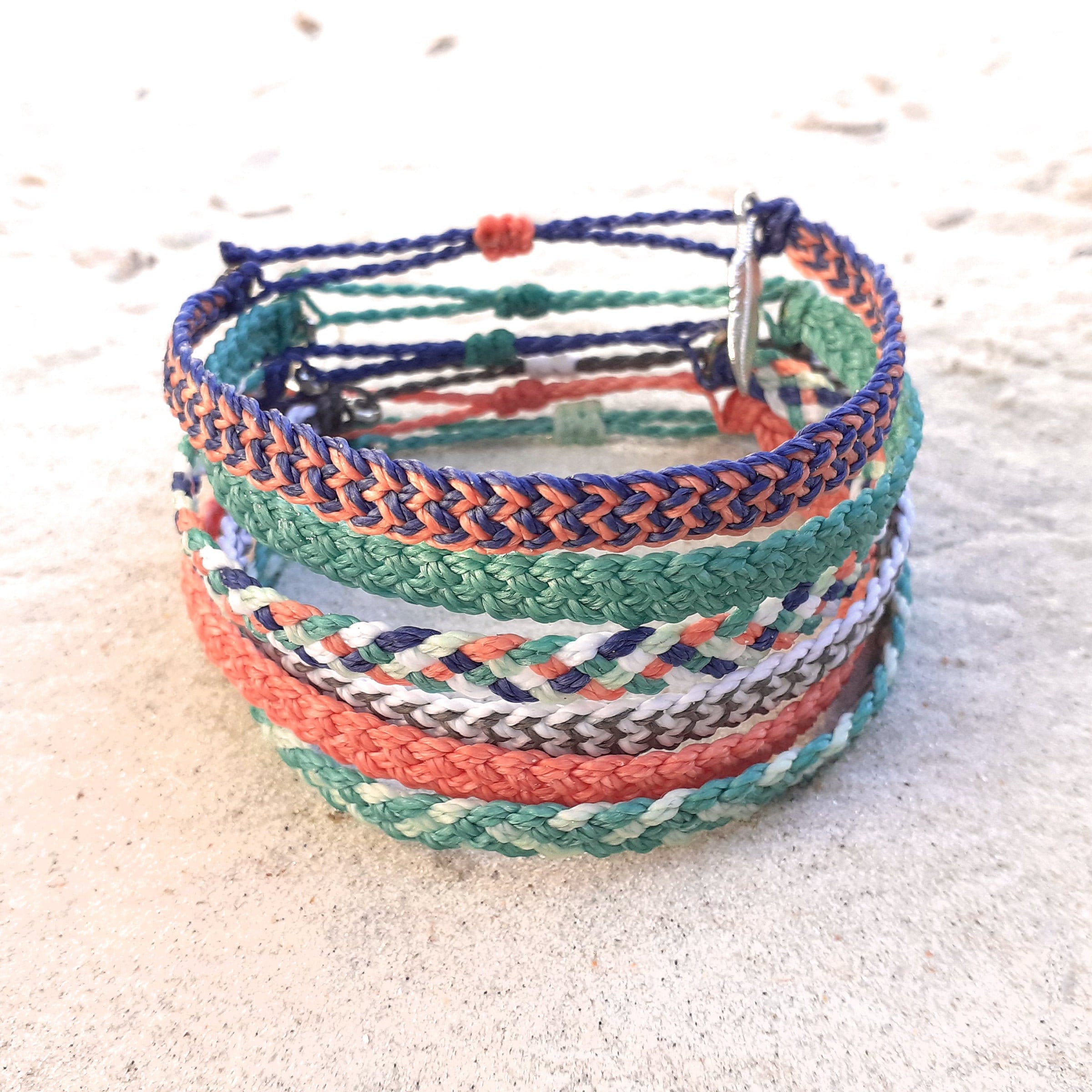 Waterproof Flat Braided Bracelet or Anklet, Adjustable Wax Cord Frien…