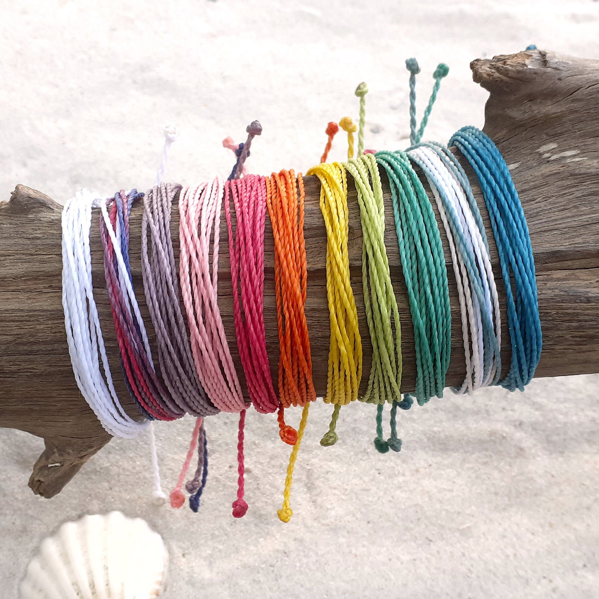 Waterproof Waxed Cord Surfer Bracelet or Anklet, Custom Boho Friendsh…