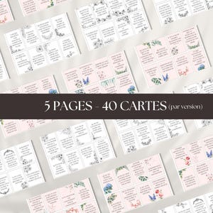 Schede di riflessione sul benessere in formato PDF stampabili con citazioni ispiratrici, schede di sviluppo personale con fiori, schede ritagliabili in formato A4