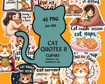 Pegatinas con frases divertidas de gatos, frases de felinos, pegatinas digitales