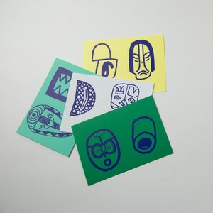 Lot de 4 cartes postales collection Mascarade