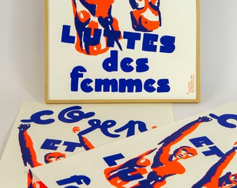 Affiche murale en sérigraphie Corps et luttes des femmes