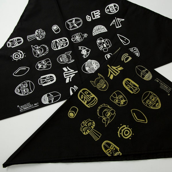 Bandana en tissu noir collection Mascarade