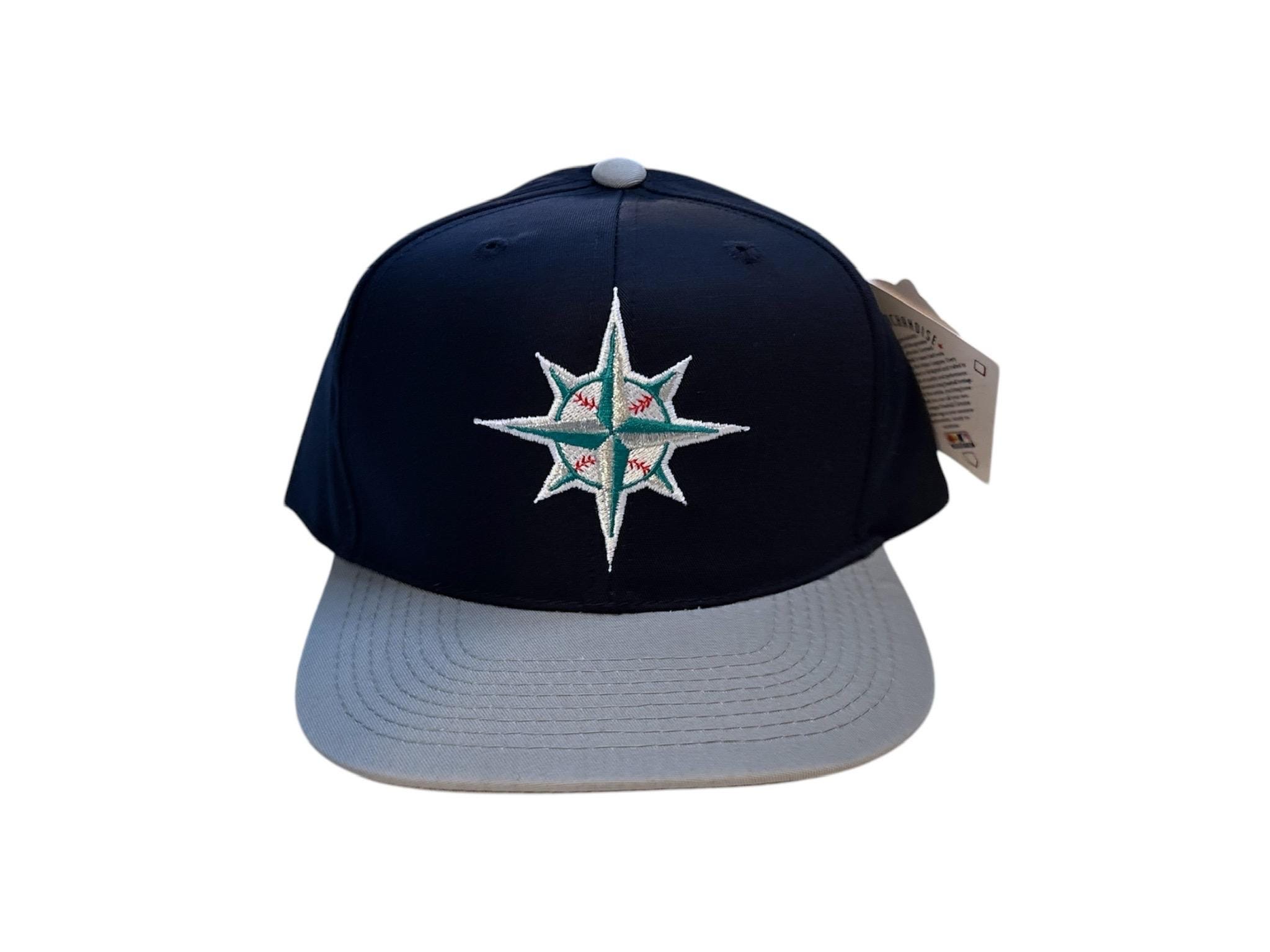 90s~ USA製 Seattle Mariners leather cap Vintage 90s Seattle Mariners Plain Logo Twins Enterprise