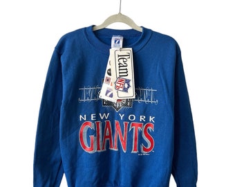 vintage new york giants crewneck sweatshirt youth size small logo 7 deadstock NWT 90s made in USA