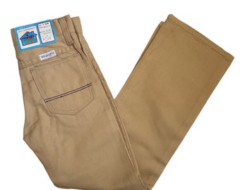 vintage wrangler khaki painter pants straight leg jeans size 6 slim deadstock NWT 80s made in USA