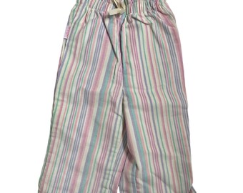 vintage wrangler pastelowe tęczowe spodnie w paski młodzieżowe rozmiar niemowlęcy 12 miesięcy deadstock NWT 80s