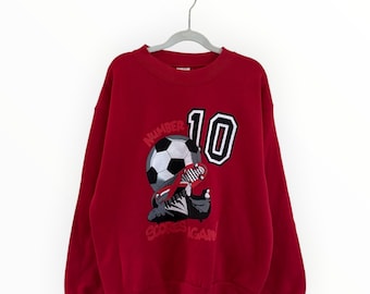 vintage soccer crewneck sweatshirt youth size large deadstock NWOT 90s made in USA