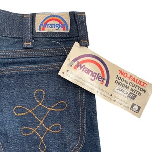 Vintage Wrangler Diamondback Boot Flare Jeans storlek 26x30 Deadstock NWT 70-talsbyxor tillverkade i USA bild 3