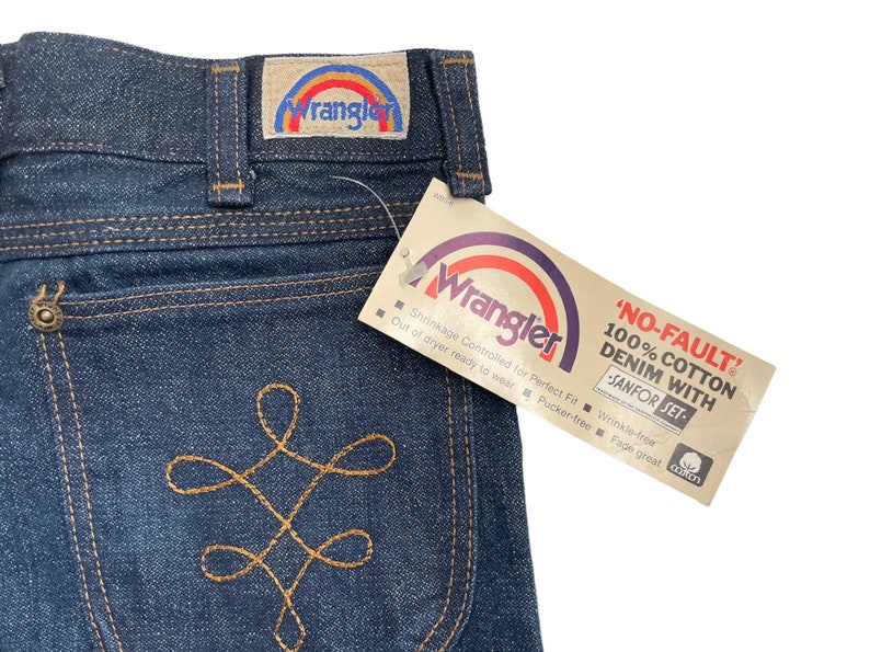 Vintage Wrangler Diamondback Boot Flare Jeans storlek 26x30 Deadstock NWT 70-talsbyxor tillverkade i USA bild 3