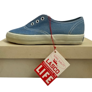 vintage lasco youth chambray sneakers shoe little kids size 8.5 deadstock NIB 70s