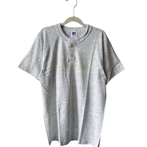 vintage russell athletic henley t-shirt youth size large deadstock NWOT 90s made in USA