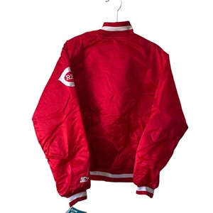 vintage cincinnati reds satin starter jacket youth size medium deadstock NWT 90s made in USA image 9