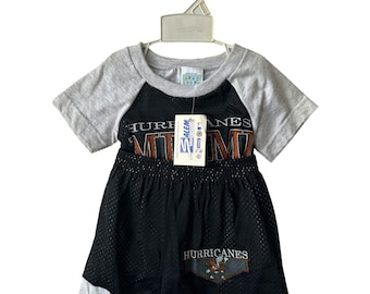 vintage miami hurricanes t-shirt short set youth kids size 2T NWT deadstock 90s