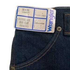 Vintage Wrangler Diamondback Boot Flare Jeans storlek 26x30 Deadstock NWT 70-talsbyxor tillverkade i USA bild 8