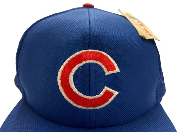 vintage chicago cubs mesh trucker snapback hat yo… - image 3