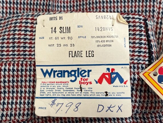 vintage wrangler flare leg pants jeans boys size … - image 5