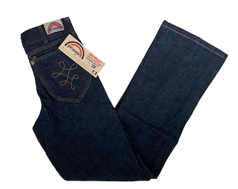 vintage wrangler diamondback boot flare jeans size 26x30 deadstock NWT 70s pants made in USA
