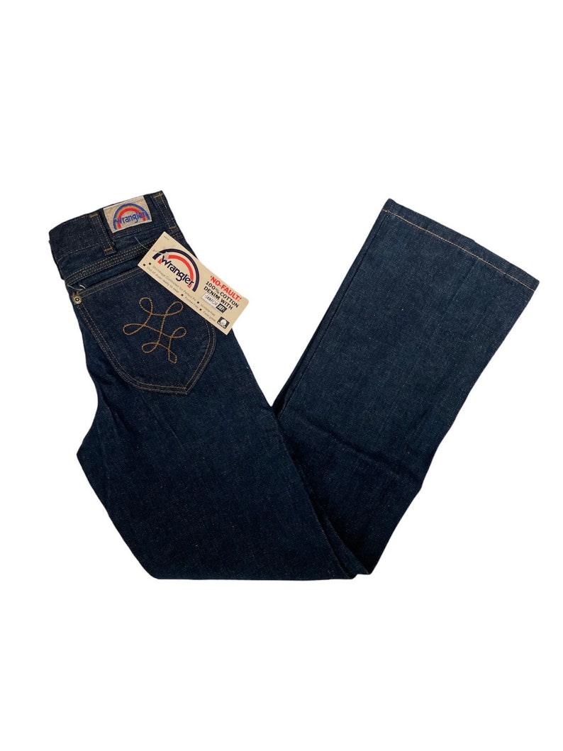 Vintage Wrangler Diamondback Boot Flare Jeans storlek 26x30 Deadstock NWT 70-talsbyxor tillverkade i USA bild 1
