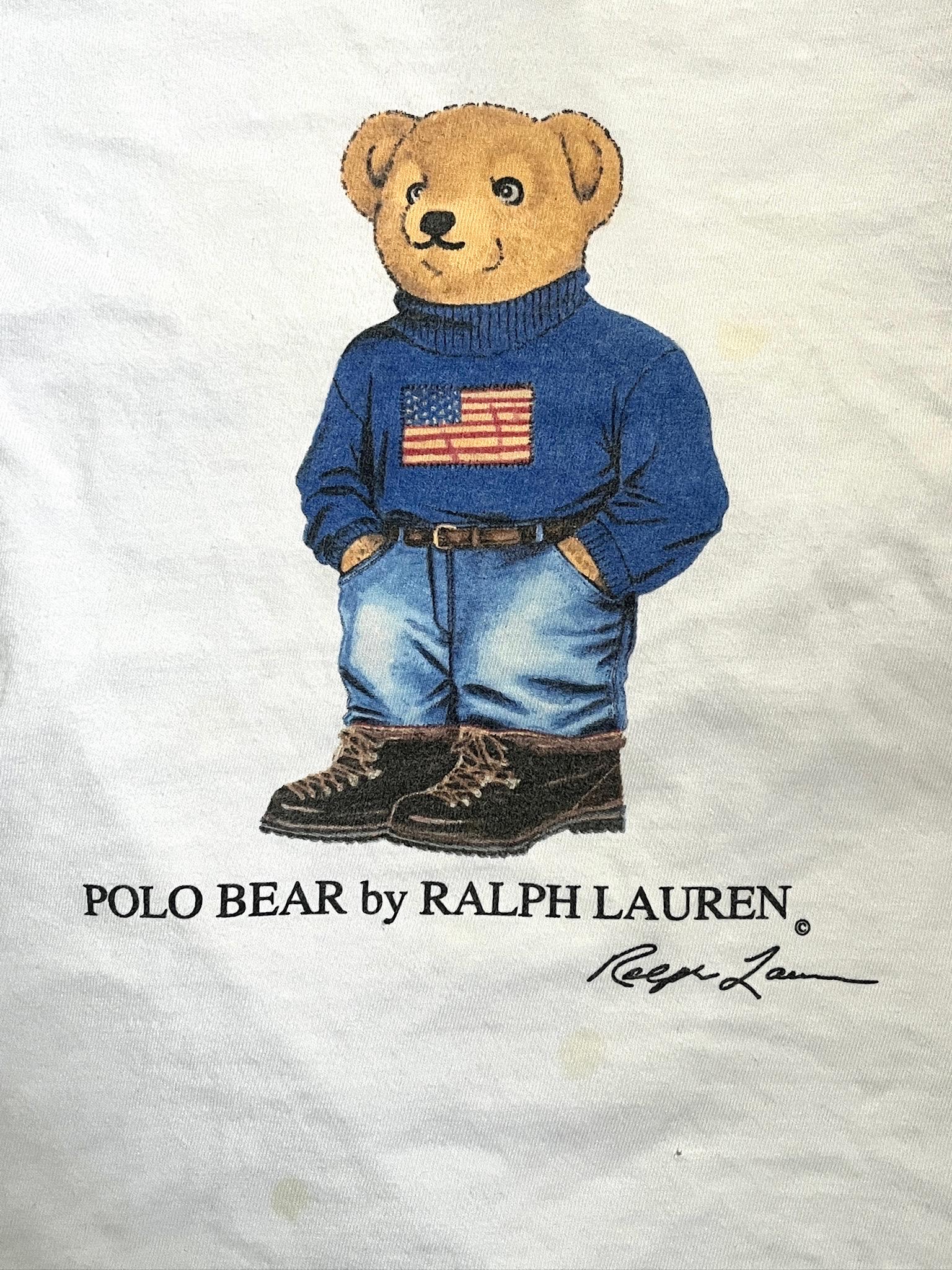 Vintage Polo Bear Ralph Lauren Flag Sweater Long Sleeve T-shirt
