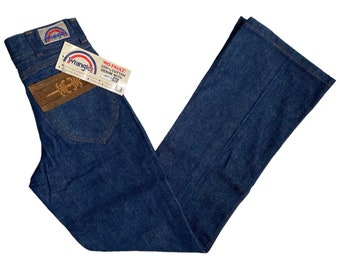 vintage wrangler lancer boot flare jeans pants size 26x30 deadstock NWT 70s made in USA