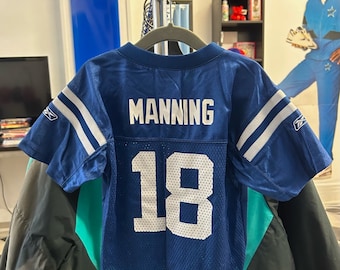 vintage reebok peyton manning indianapolis colts jersey youth size 4 2000s
