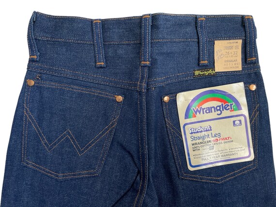 vintage wrangler straight leg millwash jeans size 26x… - Gem