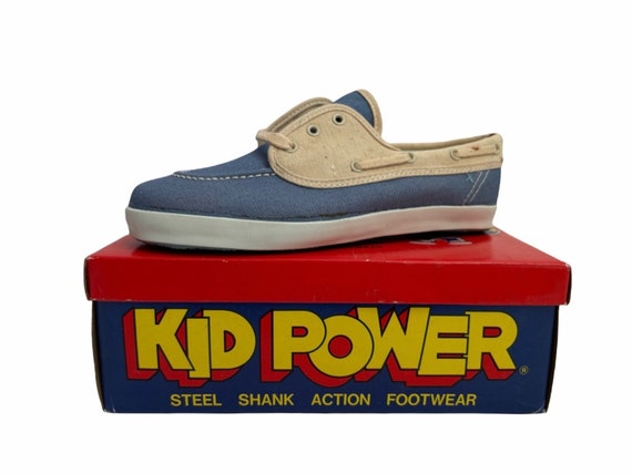 vintage kid power schooner boat shoes youth size … - image 1