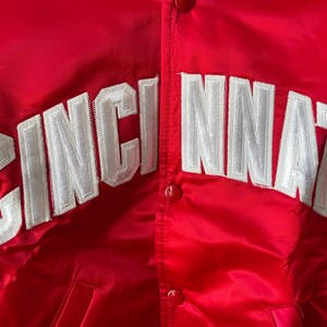 vintage cincinnati reds satin starter jacket youth size medium deadstock NWT 90s made in USA image 5