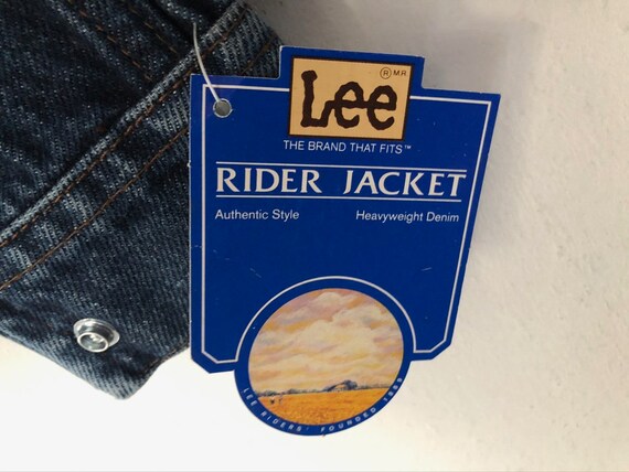 vintage lee denim jean jacket youth boys size 5 d… - image 4