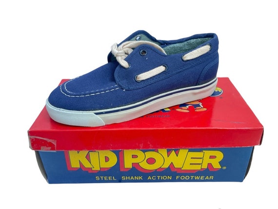 vintage kid power portsider boat shoes youth size… - image 1