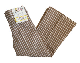 vintage lil wrangler gingham flare pants youth size 4 slim NWT deadstock 70s made in USA