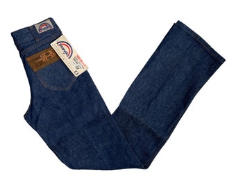 vintage wrangler lancer boot flare jeans pants size 26x34 deadstock NWT 70s made in USA