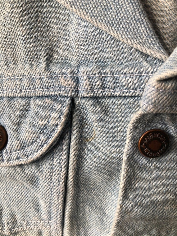 vintage wrangler light denim jean jacket boys kid… - image 5