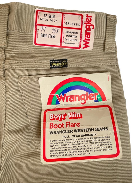 vintage wrangler boy's slim boot flare jeans size… - image 3