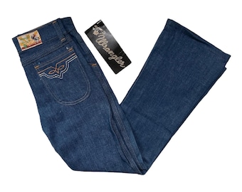 vintage wrangler kids flare jeans pants size 7 slim deadstock NWT 80s made in USA