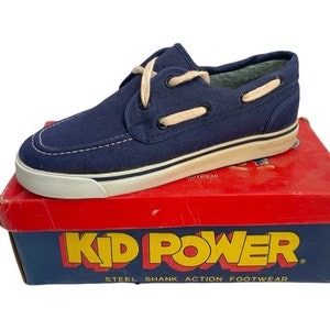 vintage kid power portsider boat shoes youth size 4 deadstock NIB 70s