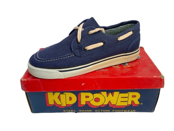 vintage kid power portsider boat shoes youth size… - image 1