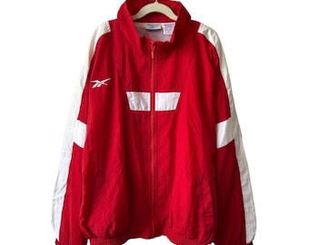 vintage reebok giacca a vento giovanile taglia XL deadstock NWT anni '90 1996