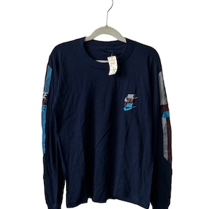 vintage nike long sleeve graphic t-shirt youth size large deadstock NWT 80s made in USA